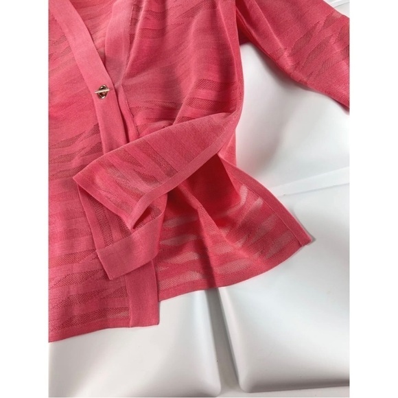 Misook Women Sz PS P S Coral Pink Twinset Cardigan Tank Sweater 2pc Set NEW - Picture 9 of 13